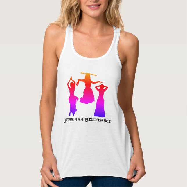 Jessikah 3 dancers and logo design tank top (Front)