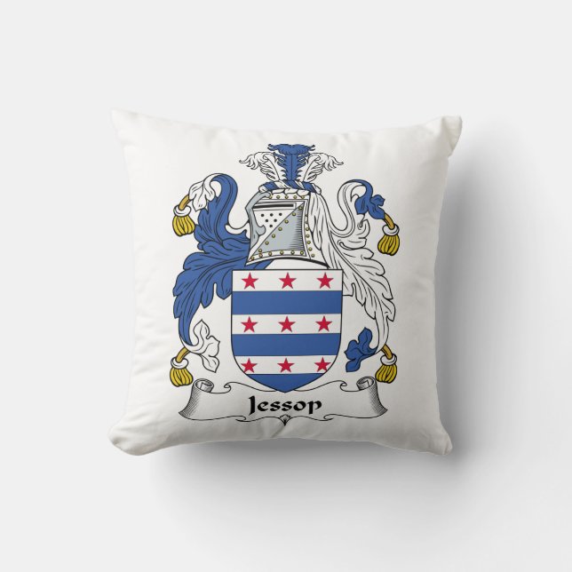 Jessop Family Crest Throw Pillow (Front)