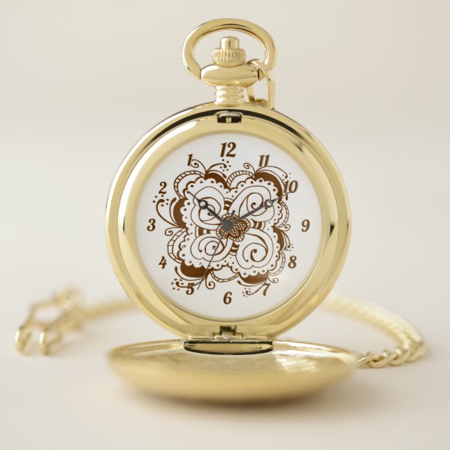 Jess's Sketch Backwards in Brown Pocket Watch (Inside)