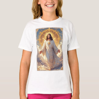 Jessus Ascends Christian Girl's Tee Shirt