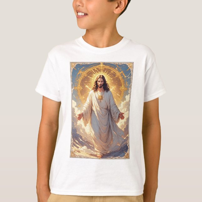 Jessus Ascends Christian Kid's Tee Shirt (Front)