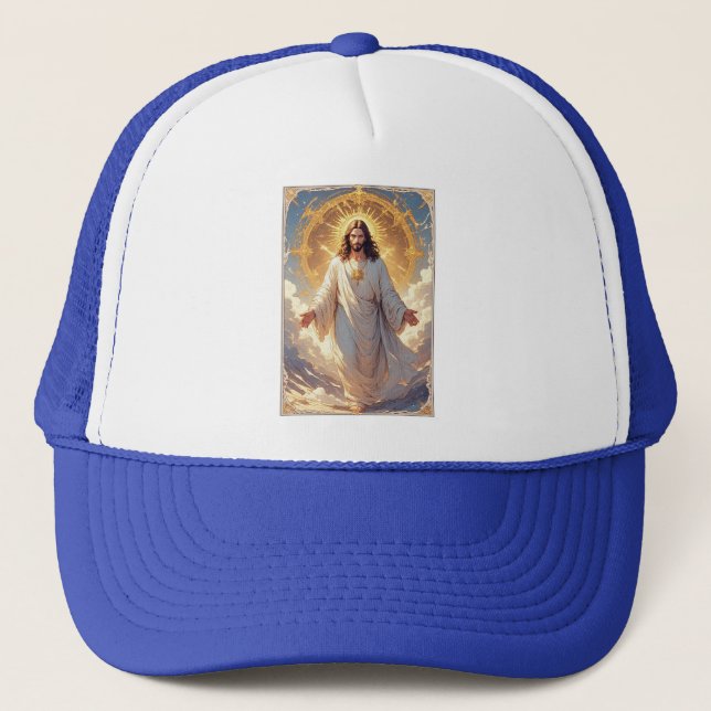 Jessus Ascends Christian Trucker Hat (Front)