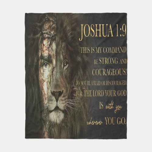 Jessus Lion Of Judah Chrisian Cross Funny Animals Fleece Blanket