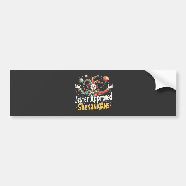 Jester Approved Shenanigans Circus Clown  Bumper Sticker (Front)