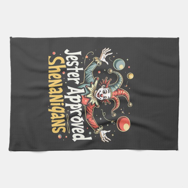Jester Approved Shenanigans Circus Clown  Kitchen Towel (Horizontal)