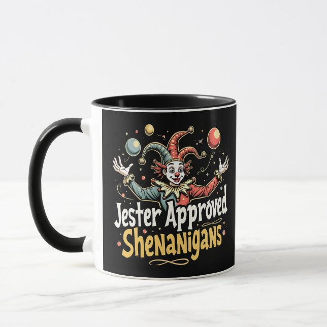 Jester Approved Shenanigans Circus Clown  Mug (Left)