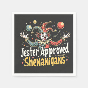 Jester Approved Shenanigans Circus Clown Napkins