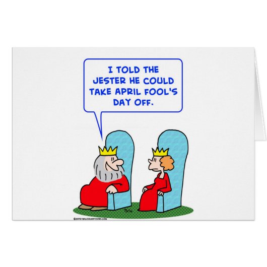 jester april fools day off king cards (Front Horizontal)