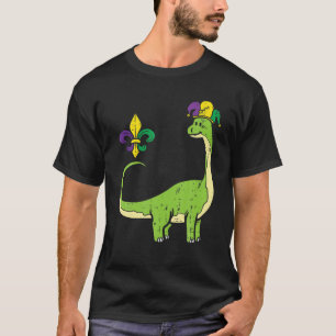 Jester Brachiosaurus Apatosaurus Cute Mardi Gras B T-Shirt