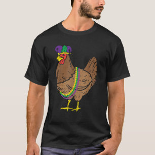 Jester Chicken Beads Mardi Gras Funny Farming Men T-Shirt