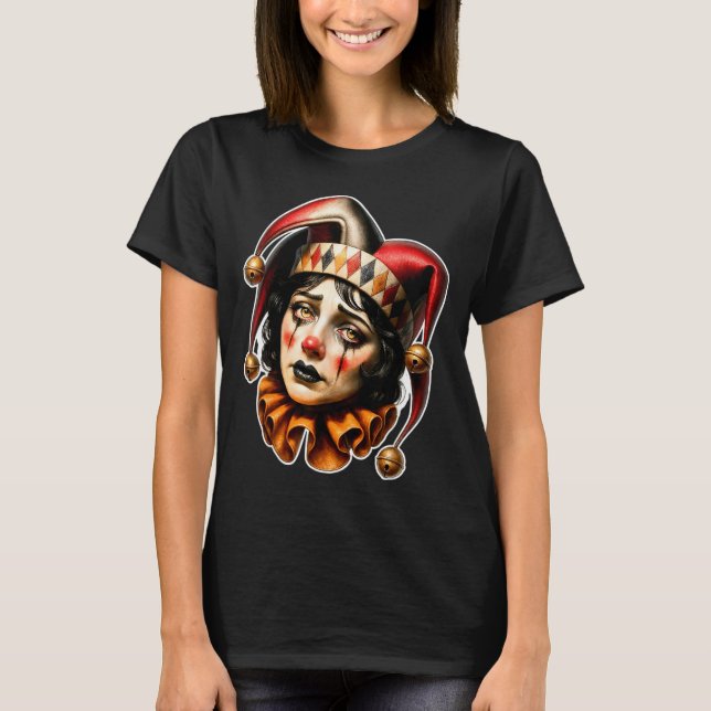 Jester Clown Sad T-Shirt (Front)