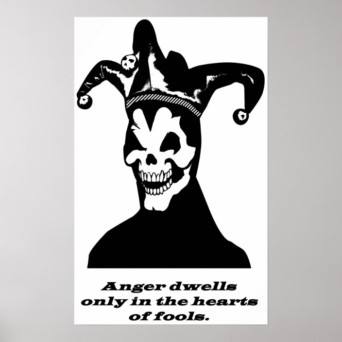 Jester Clown Skeleton Goth Anger Quote Art Poster Zazzle Com