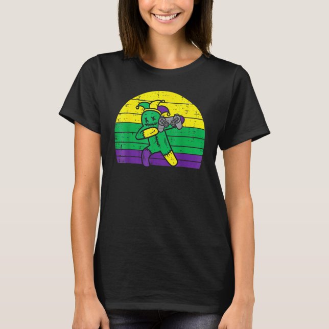 Jester Dab Game Controller Mardi Gras Video Gamer  T-Shirt (Front)
