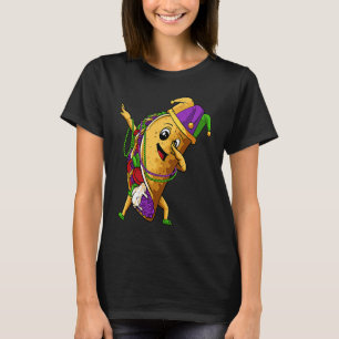 Jester Dabbing Taco Mardi Gras Mexican Food Carniv T-Shirt