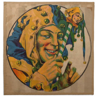 jester from the 1920s cloth napkin