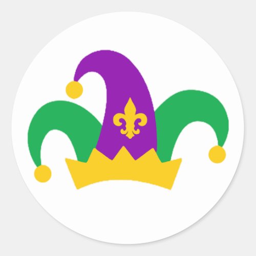 Jester Hat Classic Round Sticker