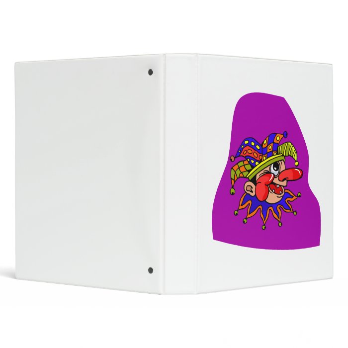 Jester Hat Profile Clown 3 Ring Binder