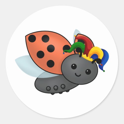 Jester Ladybug Classic Round Sticker