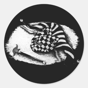 Jester Mask Classic Round Sticker