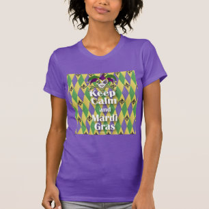 Jester Mask Keep Calm and Mardi Gras T-Shirt