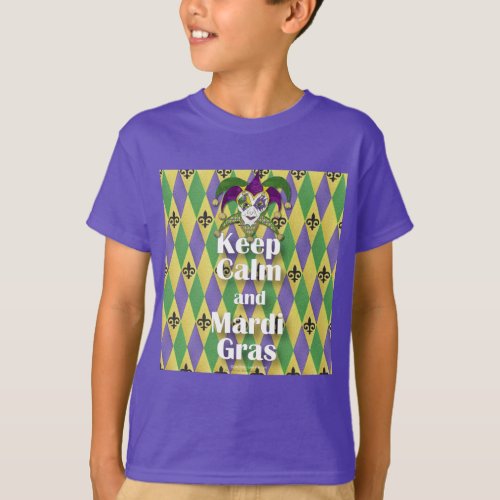 Jester Mask Keep Calm and Mardi Gras T_Shirt