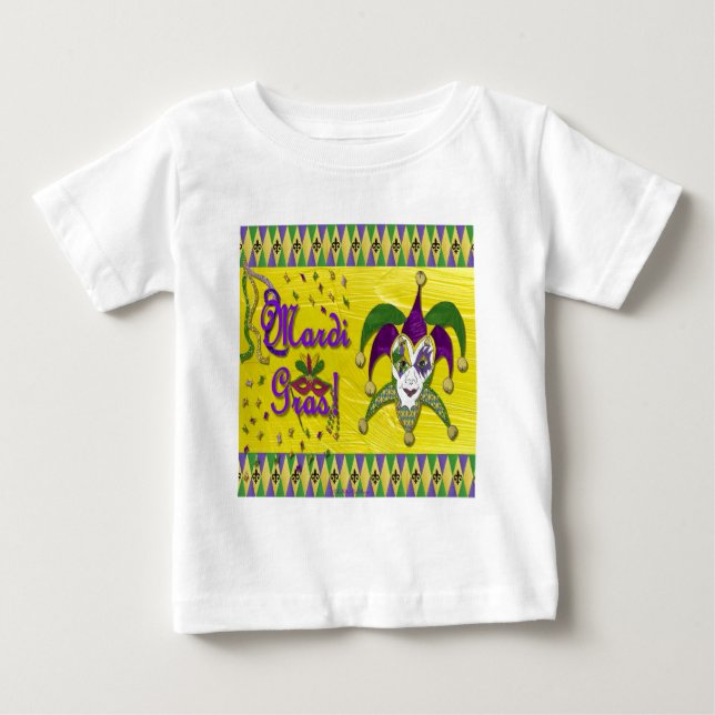 Jester Mask Mardi Gras Harlequin Baby T-Shirt (Front)