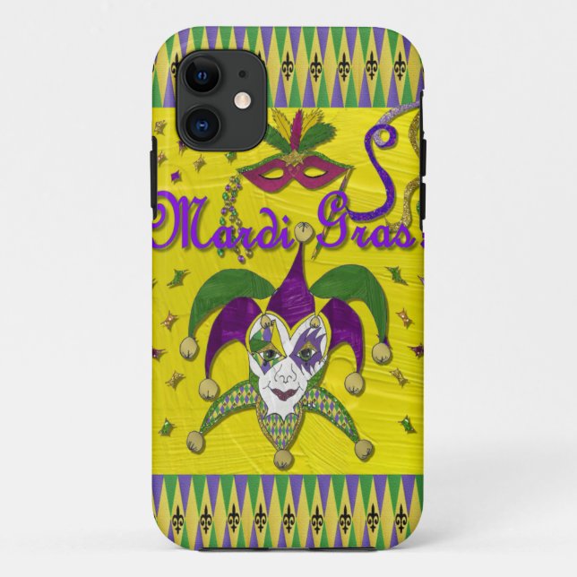 Jester Mask Mardi Gras Harlequin Case-Mate iPhone Case (Back)