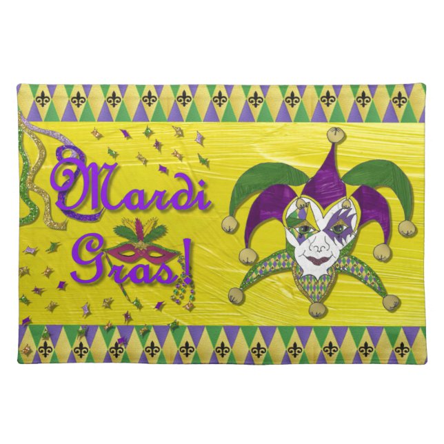 Jester Mask Mardi Gras Harlequin Placemat (Front)