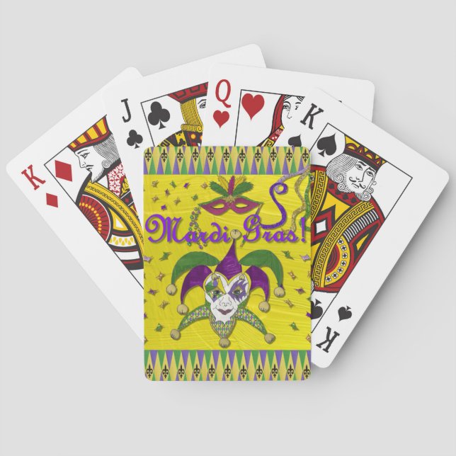 Jester Mask Mardi Gras Harlequin Poker Cards (Back)