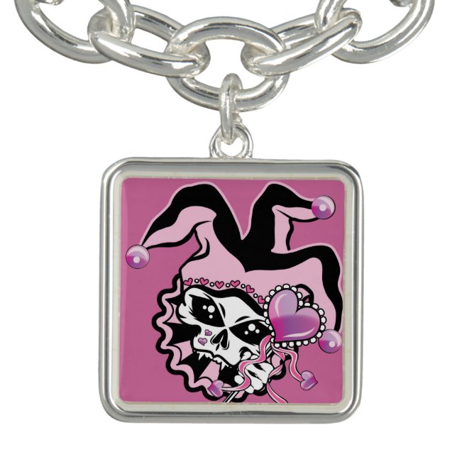 Jester of Hearts Skull Charm Bracelet (Design)