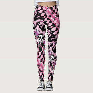 Jester of Hearts Skull Leggings
