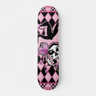 Jester of Hearts Skull Skateboard Deck