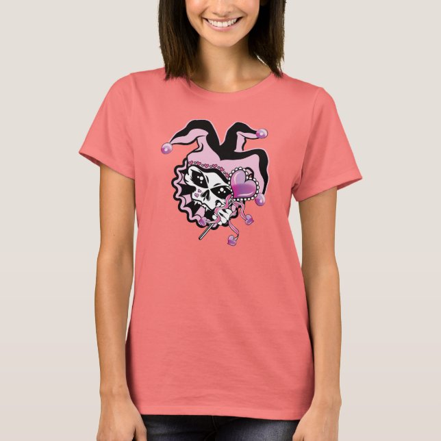 Jester of Hearts Skull T-Shirt (Front)