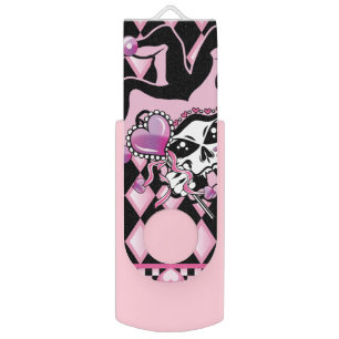 Jester of Hearts Skull USB Flash Drive