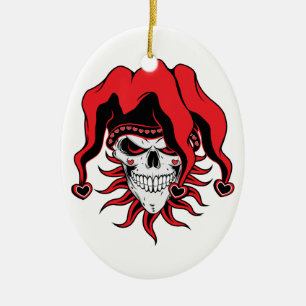 Jester of Love Ceramic Ornament