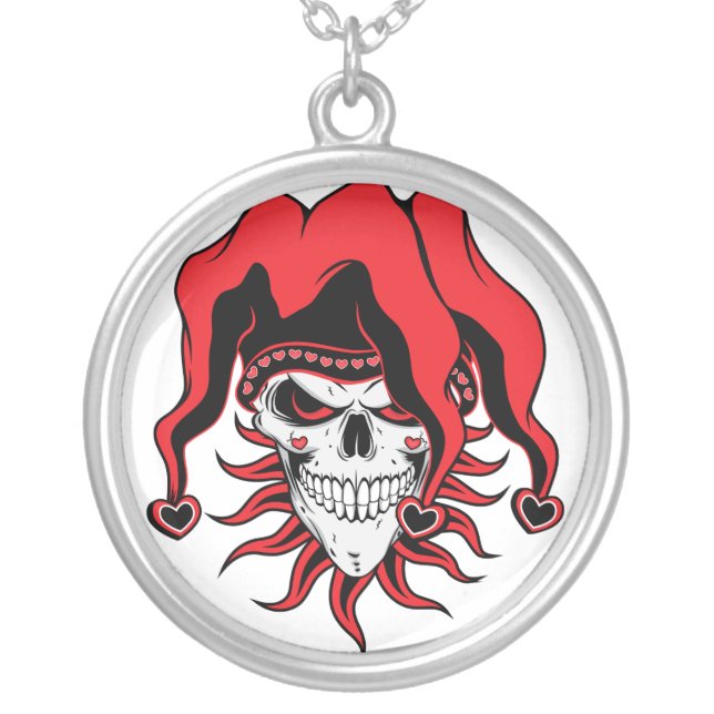 Jester of Love Silver Plated Necklace (Front)