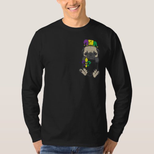 Jester Pug Mardi Gras Pocket Dog Men Women Kids T_Shirt