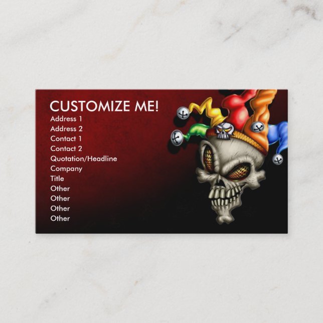 Jester Skull Business Card (Front)