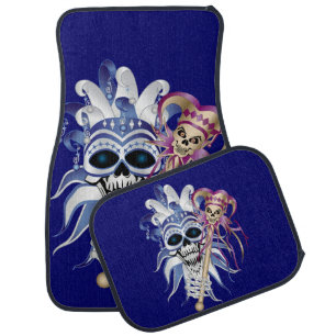 Jester Skull Car Floor Mat