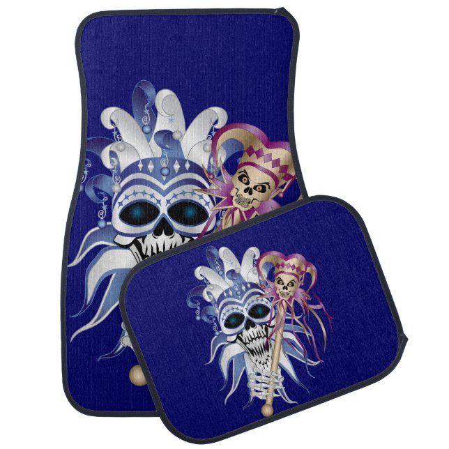 Jester Skull Car Floor Mat (Set)