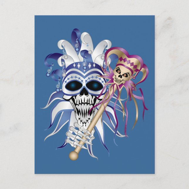 Jester Skull Postcard (Front)