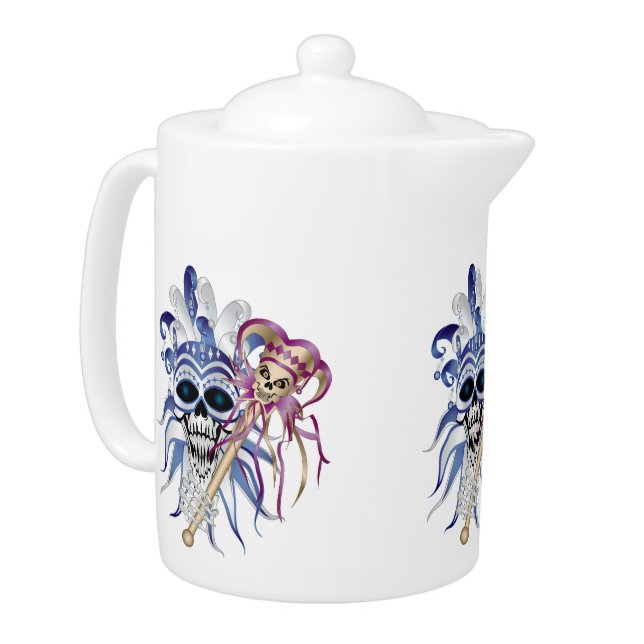 Jester Skull Teapot (Left)