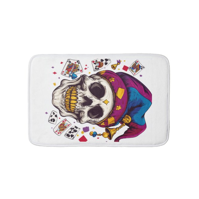 Jester Skull Trickster Bath Mat (Front)