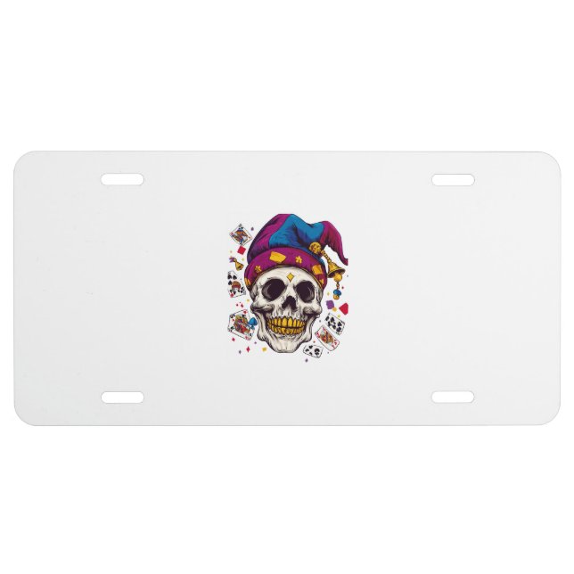 Jester Skull Trickster License Plate (Front)