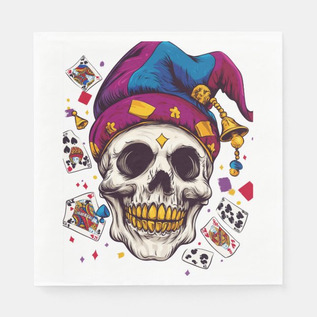 Jester Skull Trickster Napkins (Front)