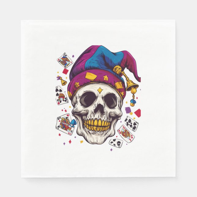 Jester Skull Trickster Napkins (Front)