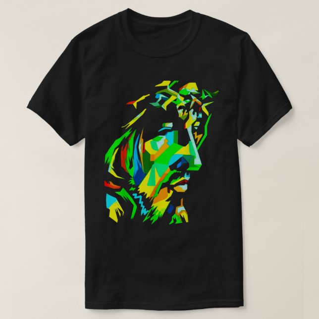 Jesucristo Pop Art Jesus Christ Face Catholic Icon T-Shirt (Design Front)