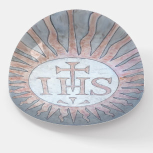 Jesuit IHS Christogram in Dome Paperweight