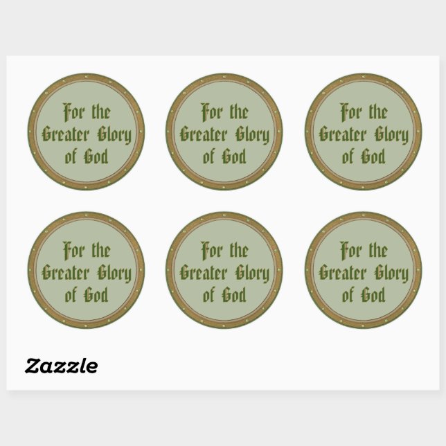 Jesuit Motto by St Ignatius Loyola (BK50; English) Classic Round Sticker (Sheet)