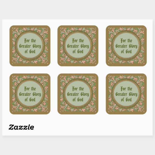 Jesuit Motto by St Ignatius Loyola (BK50; English) Square Sticker (Sheet)